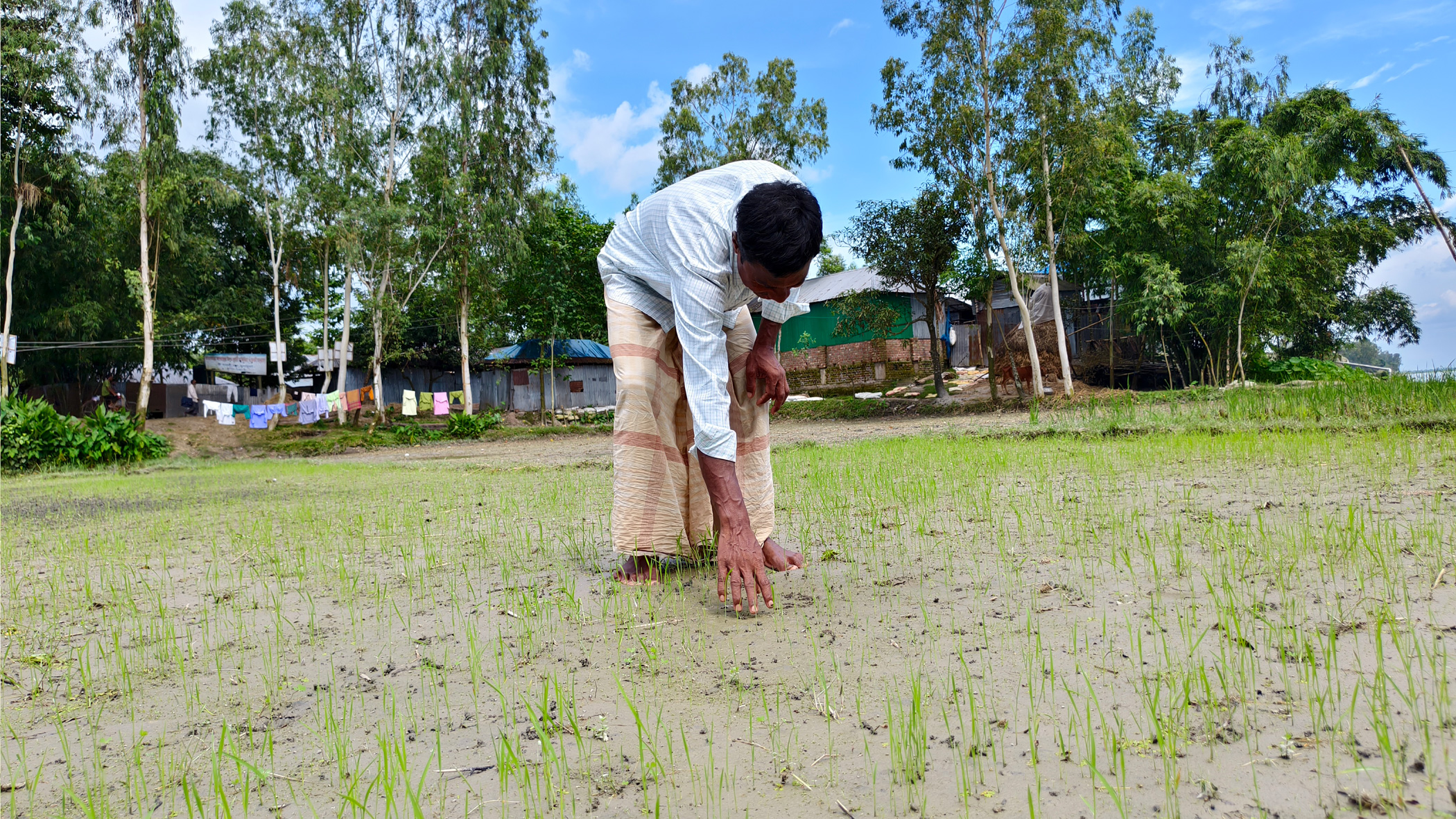 Croplands buried under sand as floodwaters recede