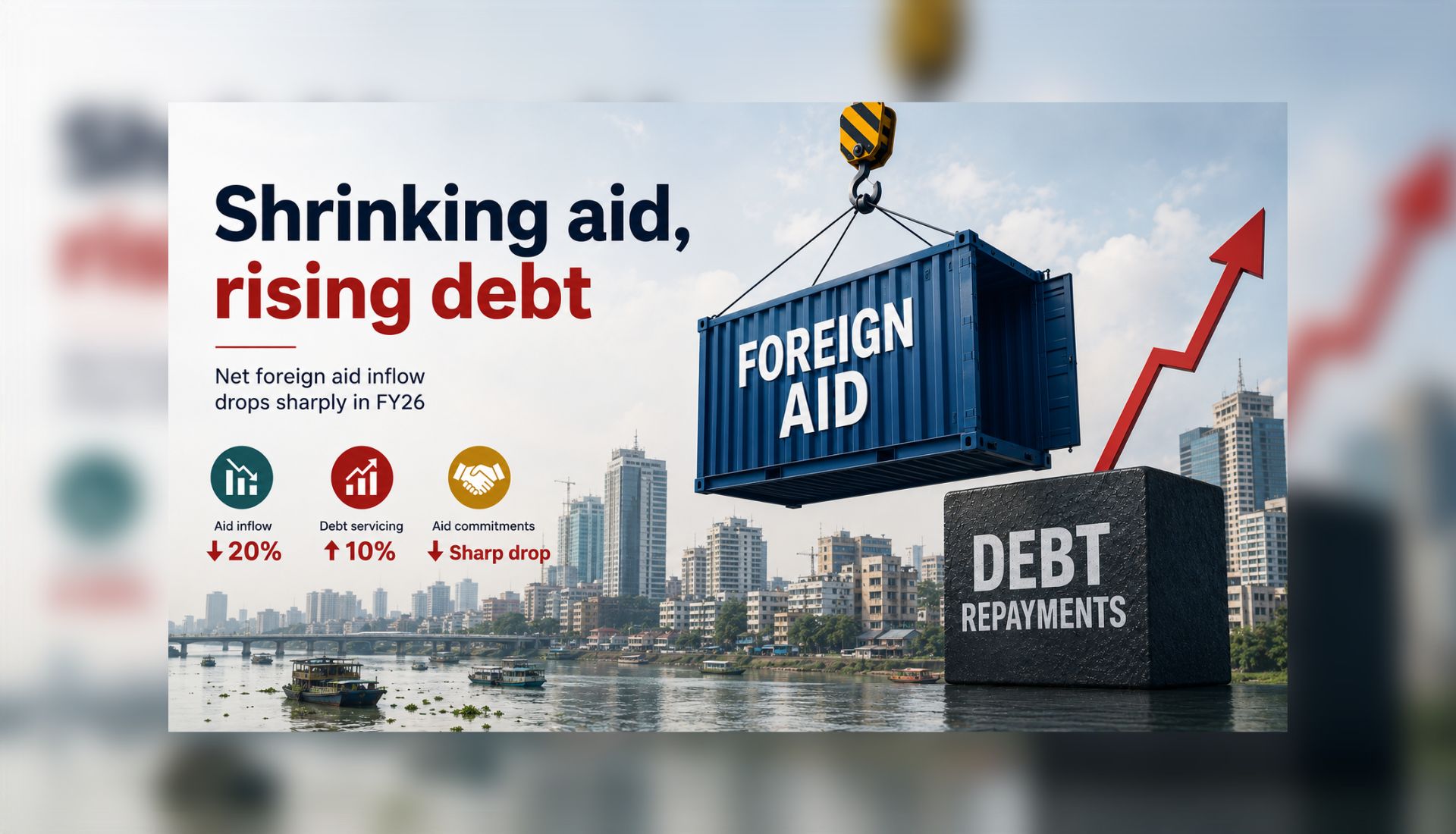 Foreign aid falls as debt repayments cut net inflows