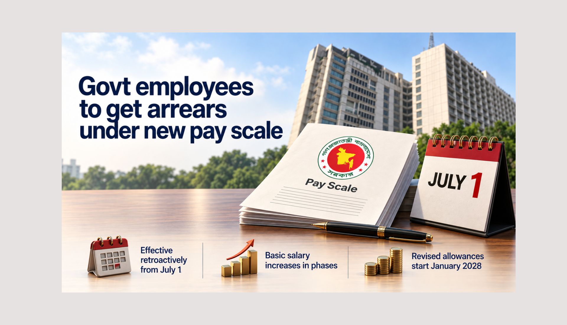 Govt employees to get new pay scale arrears with next salary