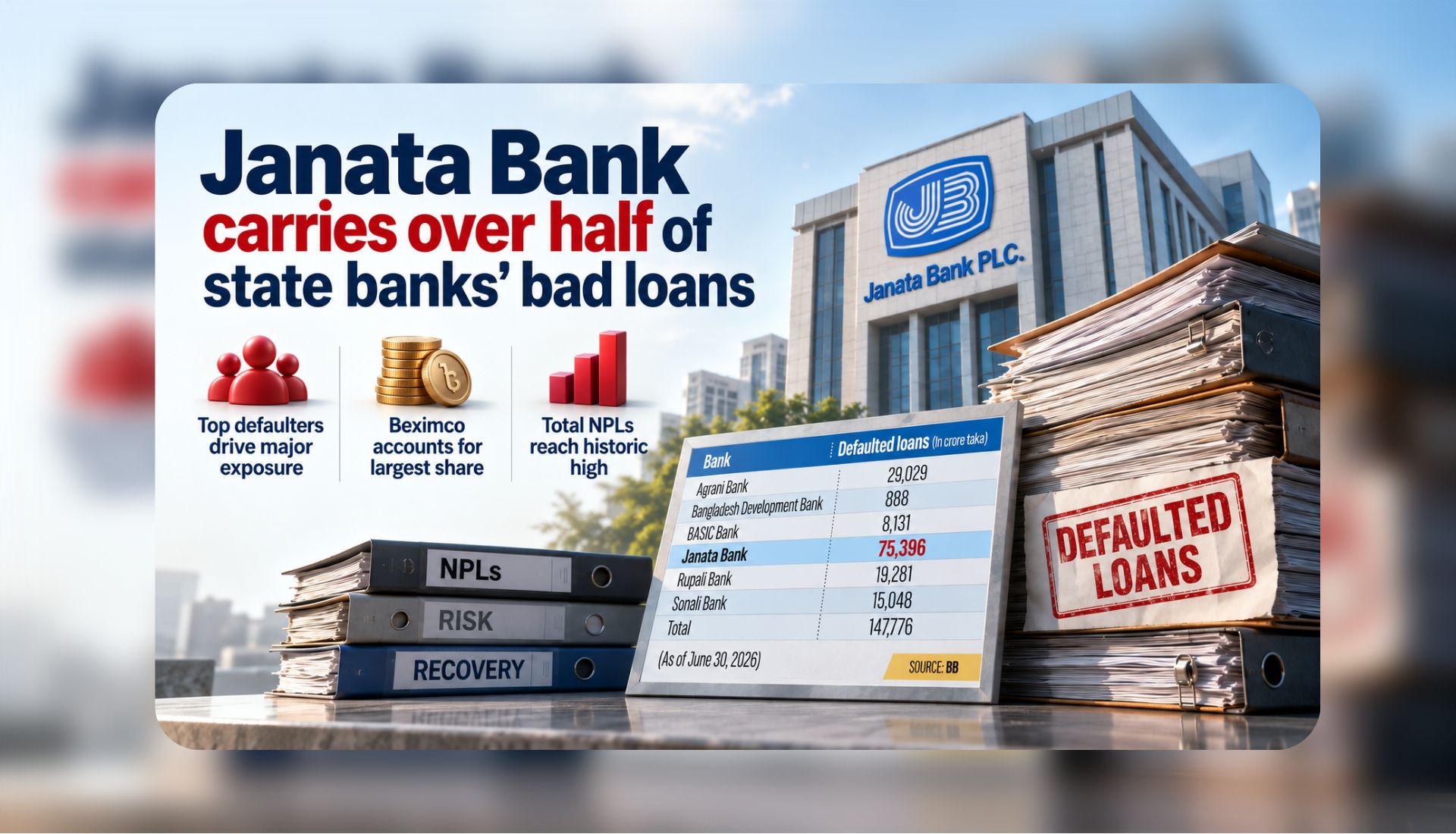 Janata Bank carries bulk of state banks’ bad loans