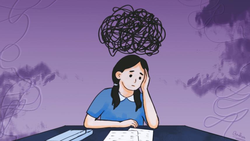 A girl child is thinking