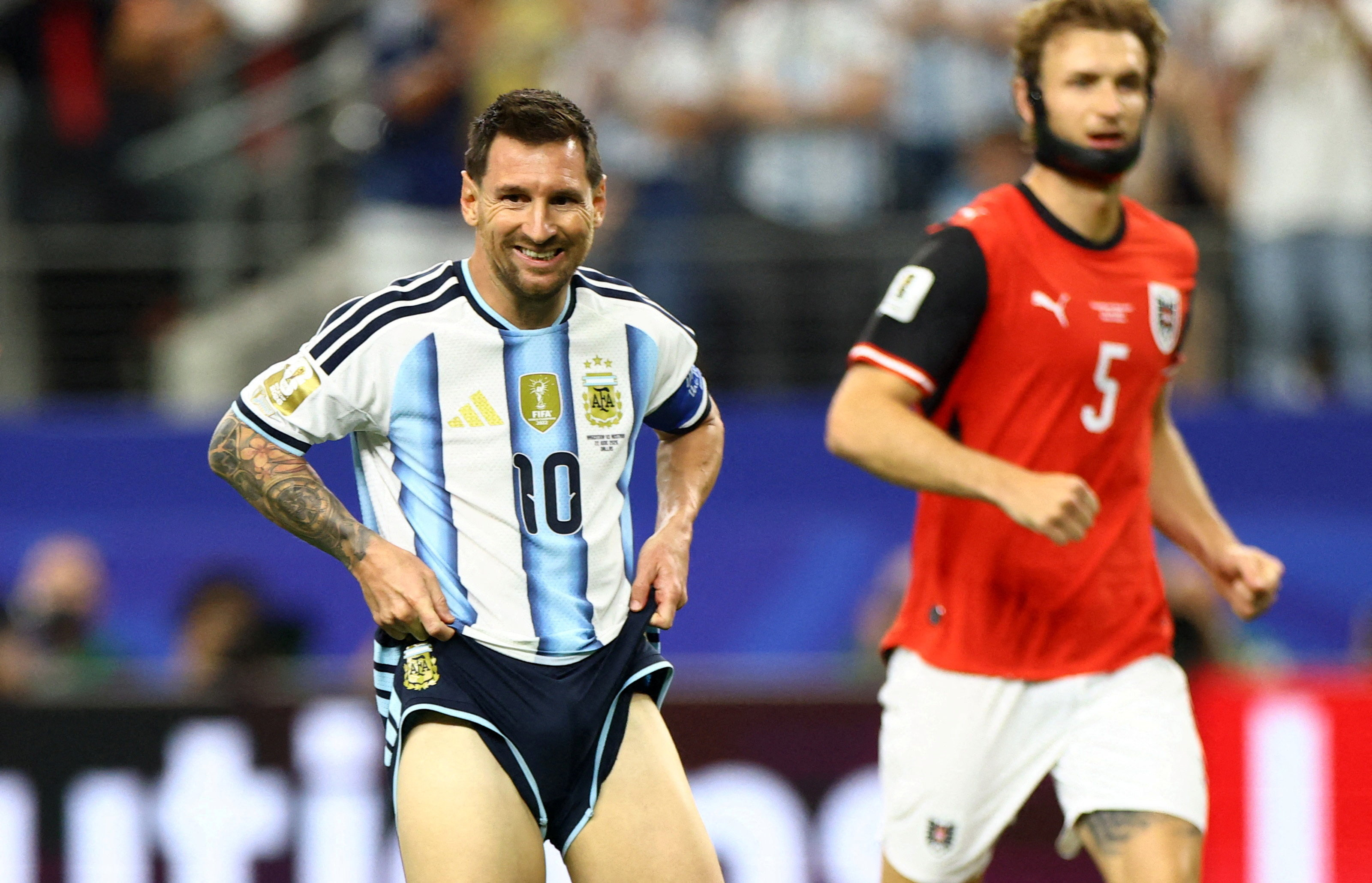 Messi reacts after missing the penalty