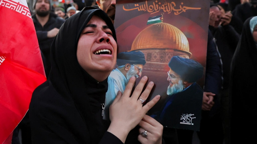 People mourn in Tehran following Khamenei’s killing. Photo: Reuters
