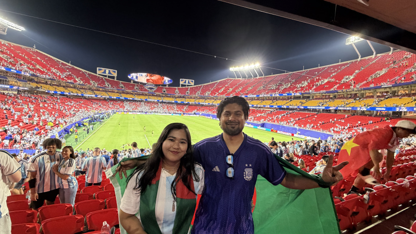 Bangladeshi fan watches messi in dallas