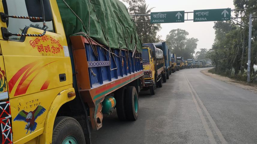 goods-laden trucks