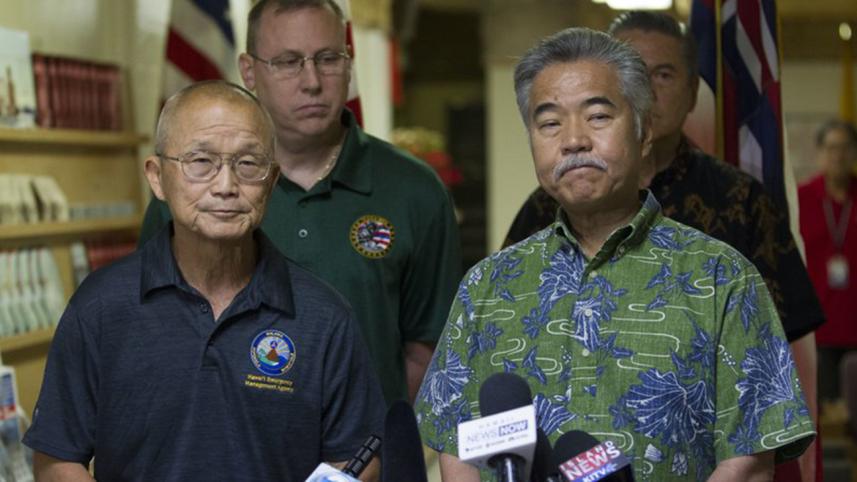 Vern Miyagi (left) and David Ige (right)
