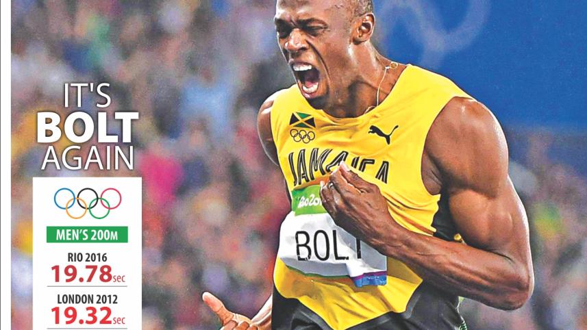 Usain Bolt, Rio Olympics 2016, racing, victory on 200m, Jamaican superstar