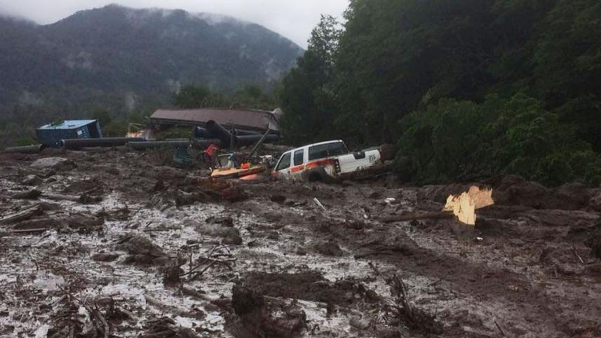 Damage done by a landslide