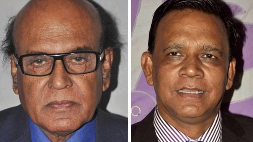 Khandker Mahbub Hossain (left) and AM Mahbub Uddin Khokon on Tuesday are re-elected as president and secretary respectively of Supreme Court Bar Association (SCBA) election. 