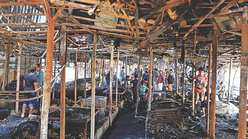 Fire ravages 230 shops  in Malibagh 