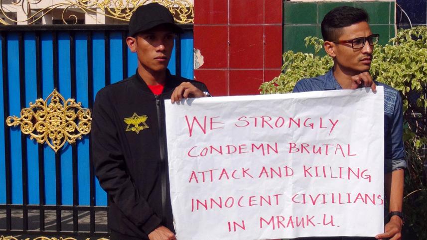 Rakhine State residents protest