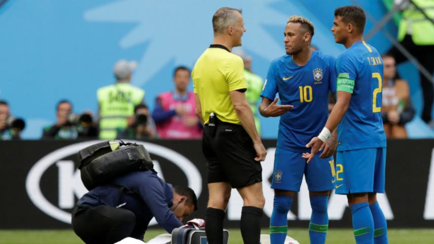 Neymar and Thiago Silva