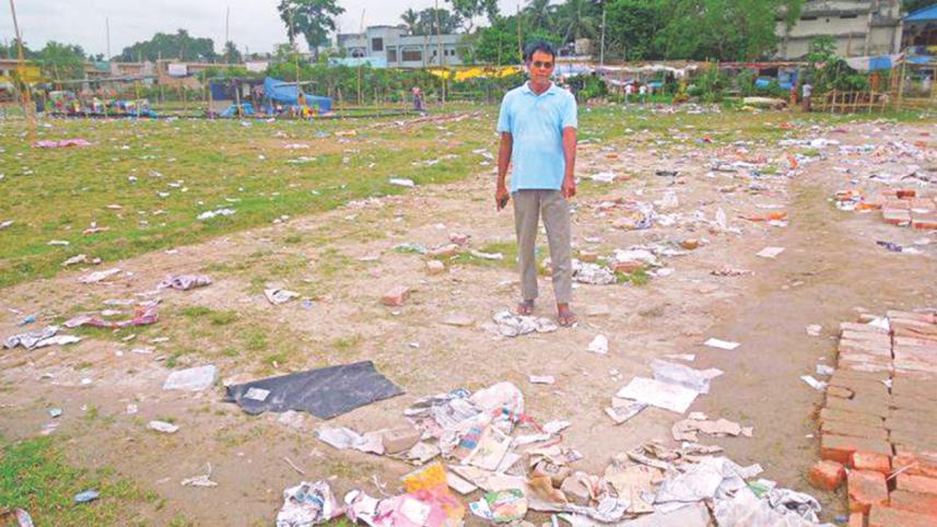 pitch in despair, forest departments fair, Nilphamari, cricket pitch