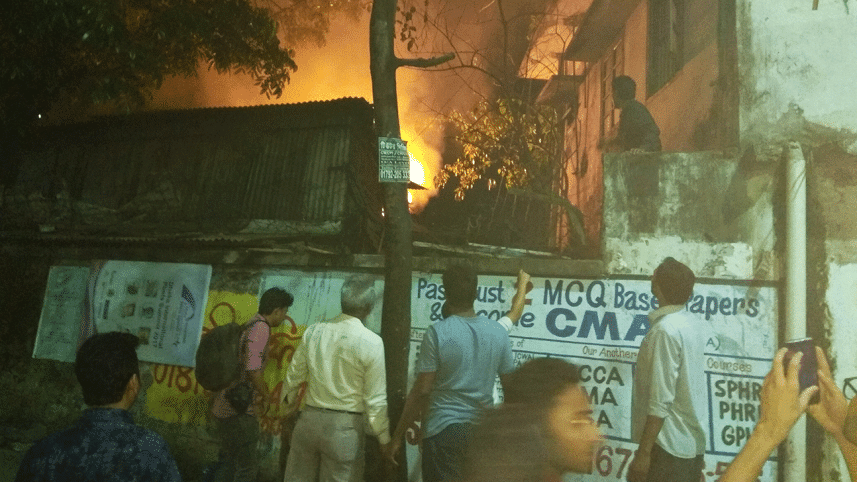 Fire breaks out