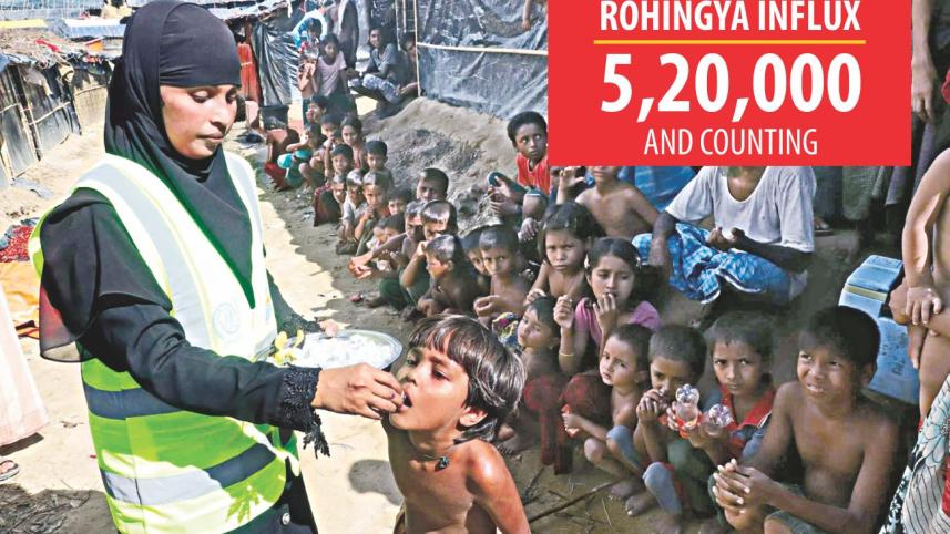 cholera vaccine at Thyangkhali Rohingya refugee camp
