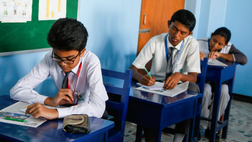 School kids inside a classroom