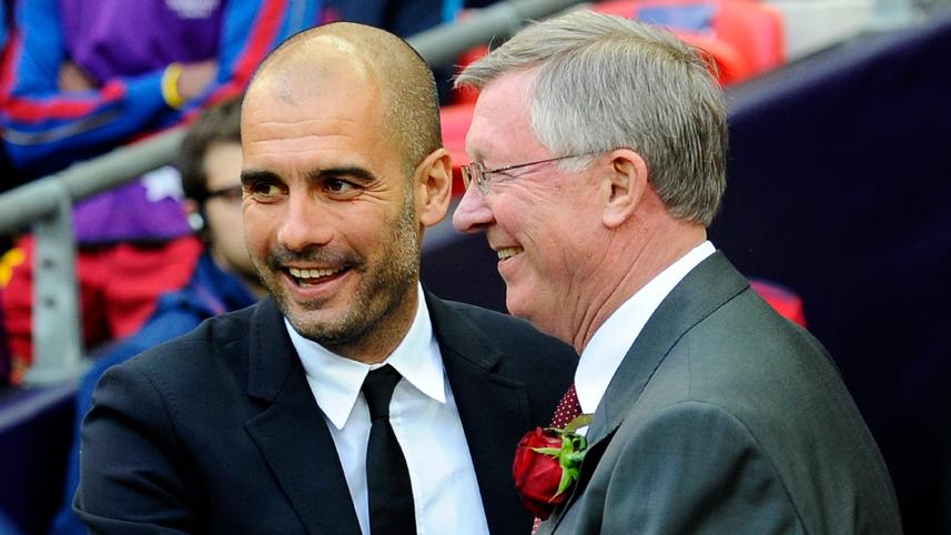Pep Guardiola  and Sir Alex Ferguson 