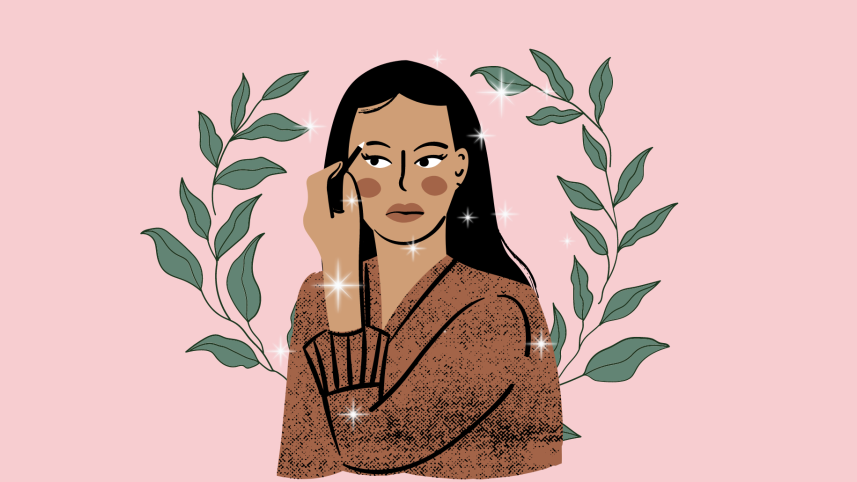 Illustration of a person dressing up