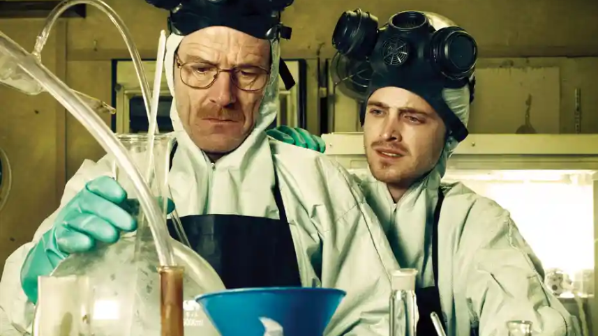 Walter White and Jesse Pinkman from the show Breaking Bad