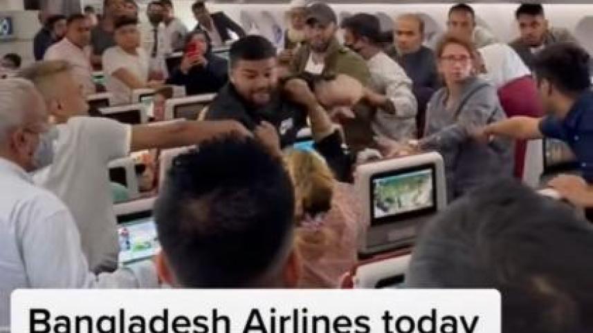 Bangladesh Biman passenger fight