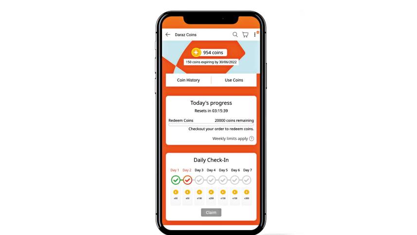 Daraz mobile app interface
