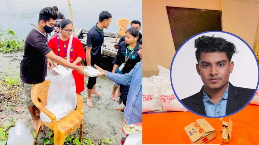 Arefin Sowrob helping the flood affected in Kurigram