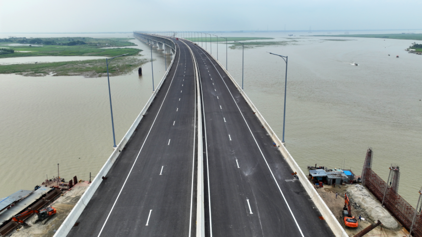 Aerial shot of the Padma bridge