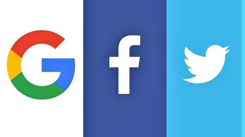 Google Facebook and Twitter