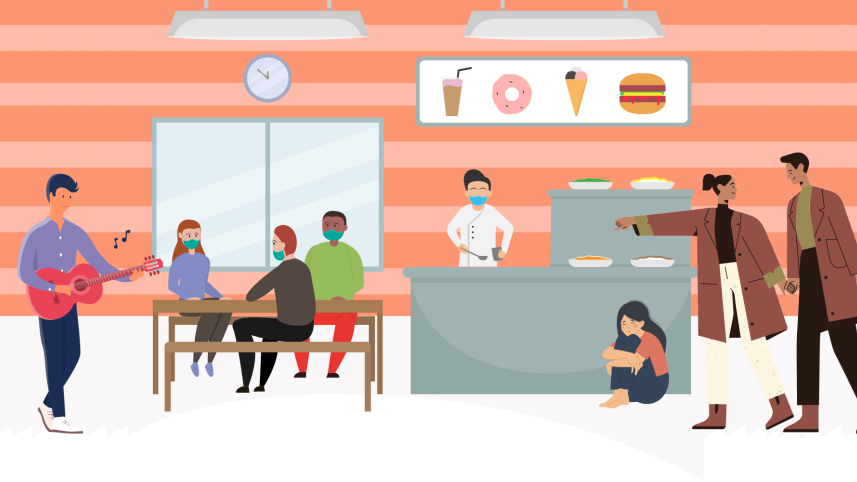 Types of people you see in a university cafeteria