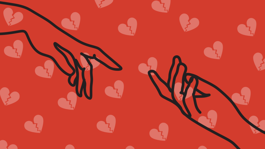 Illustration of two hands reaching out to one another.