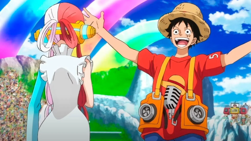 A scene from the movie One Piece Film: Red
