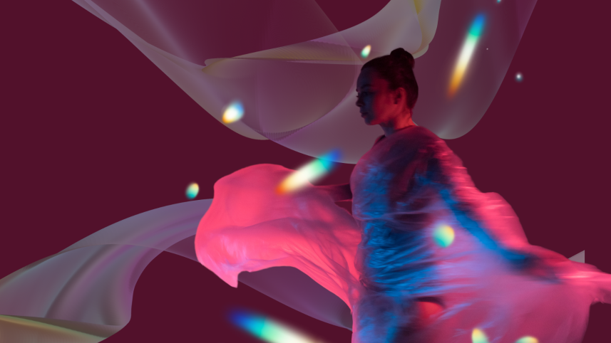 A woman losing herself in the joy of dancing 