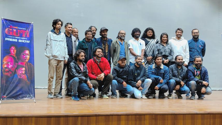 The entire cast of  Chorki web series"Guti" at the press show
