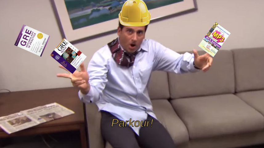 Screencap of Michael Scott from The Office with elements imposed on top.  