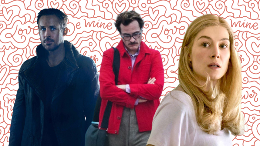 Collage of characters from Her, Blade Runner 2049 and Gone Girl