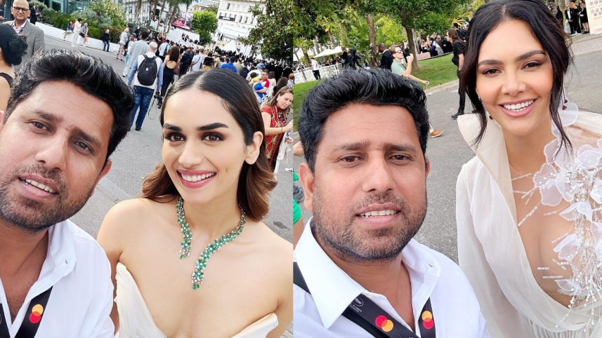 Raz meets Manushi Chillar and Esha Gupta at Cannes