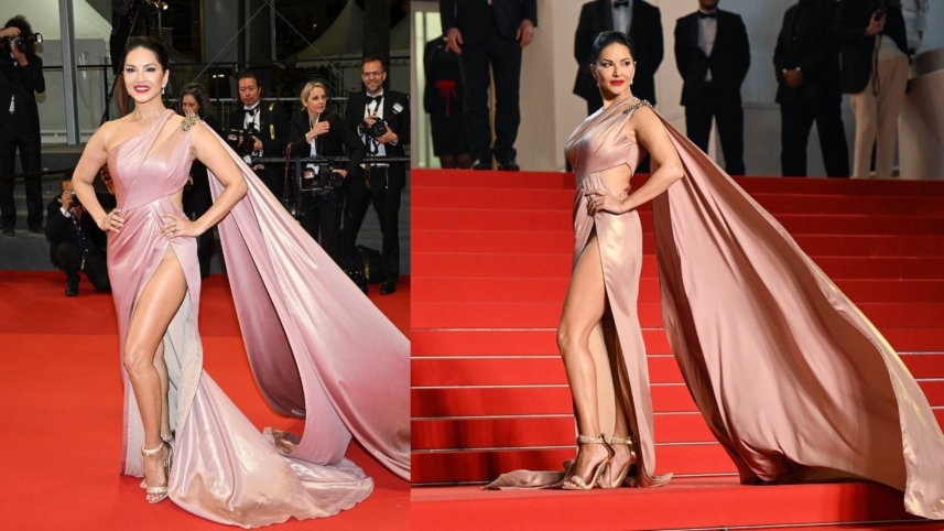 Sunny Leone stuns in satin gown on Cannes red carpet