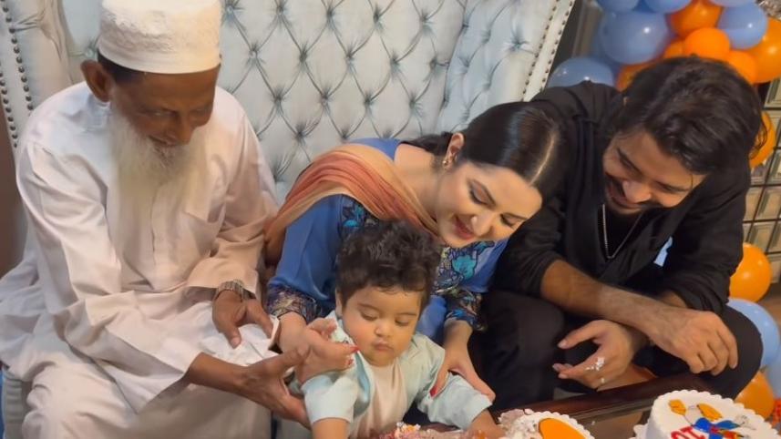 Pori Moni and Razz reunite to celebrate Rajya's 10 months