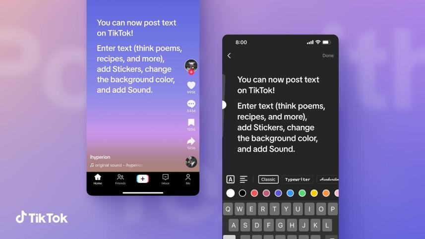 TikTok launches new text-only post feature