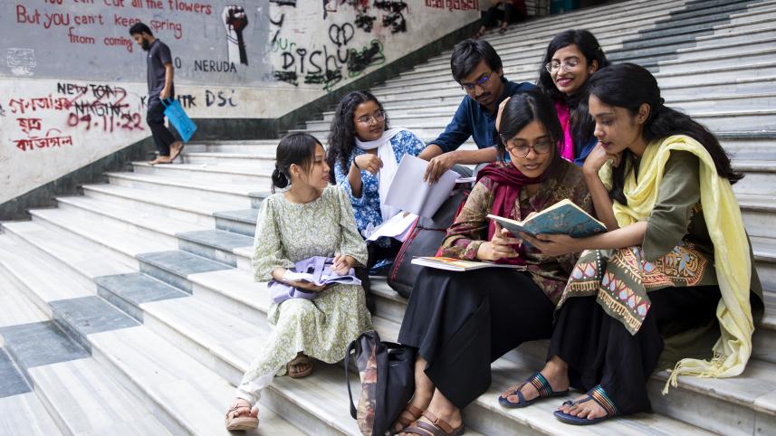 A group of students studying together.