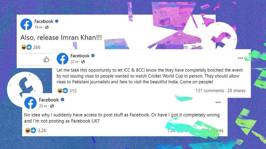 The now deleted bizarre posts from Facebook's official page.