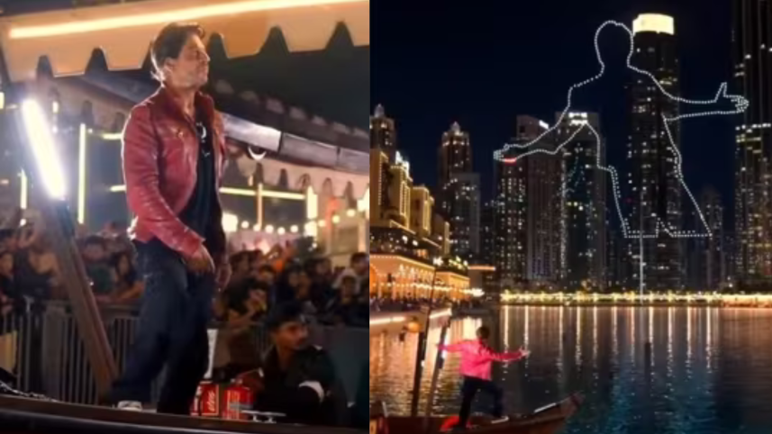 'Dunki' fever in Dubai: SRK's trailer, drone show lights up Burj Khalifa