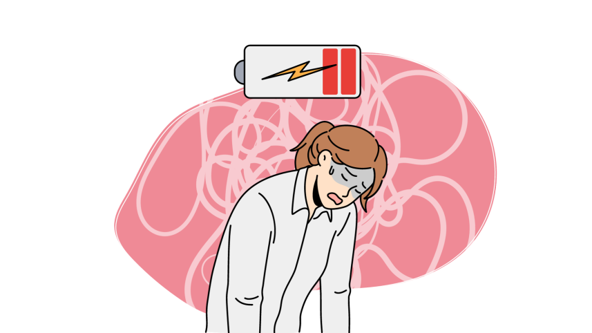 Student dealing with burnout. 