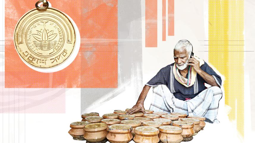90-year-old curd seller Ziaul Haque wins Ekushey Padak
