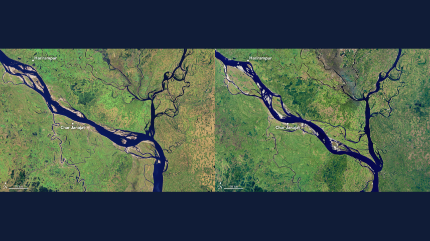 Images of the Padma from NASA's Landsat.