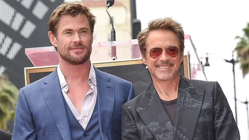 Chris Hemsworth receives Hollywood Walk of Fame star, reunites with Robert Downey Jr