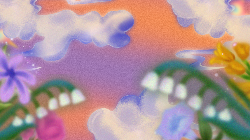 Garden and clouds. 