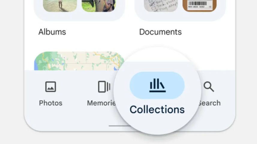 Google Photos Collections menu