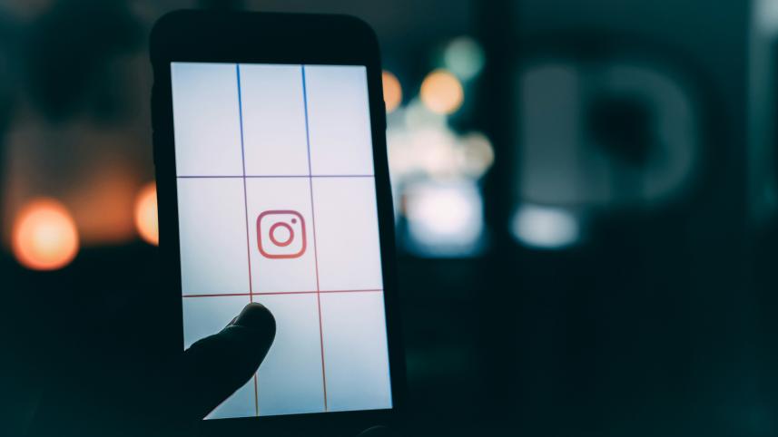 Instagram logo on mobile
