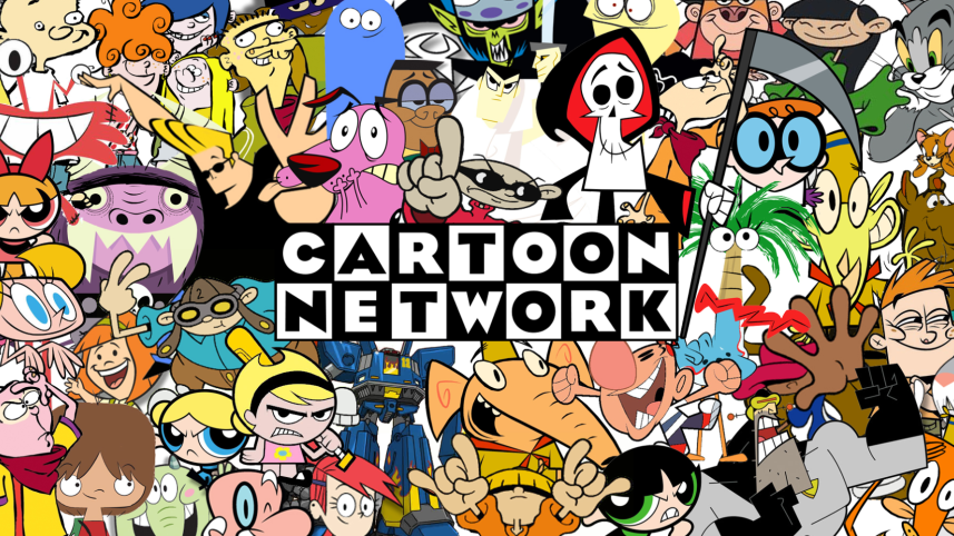 Cartoon Network characters surrounding the channel's logo.  